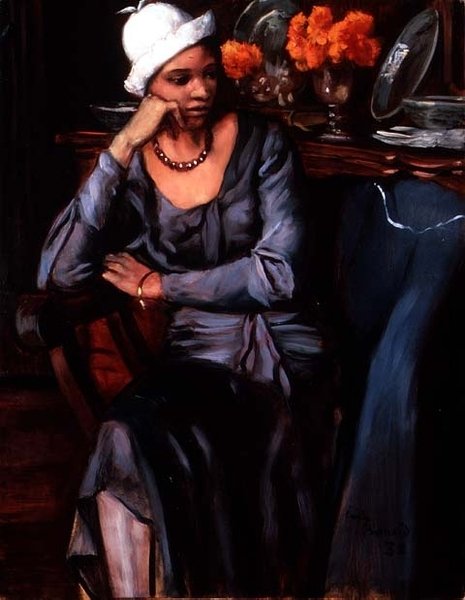 Cloche Şapkalı Negress (tuval üzerine yağlı boya) by Emile Bernard