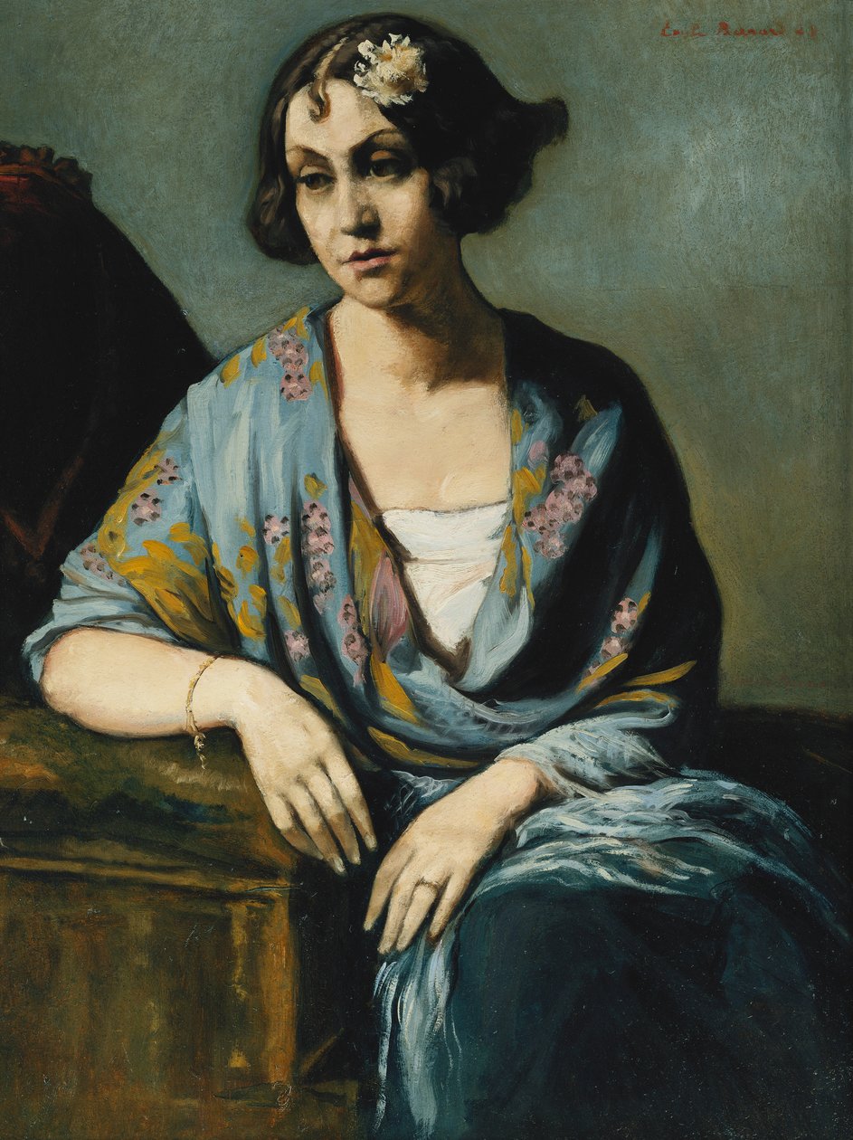 Dirseğine Dayanan Genç Bir Kadının Portresi; Genç Bir Kızın Portresi, 1928 by Emile Bernard