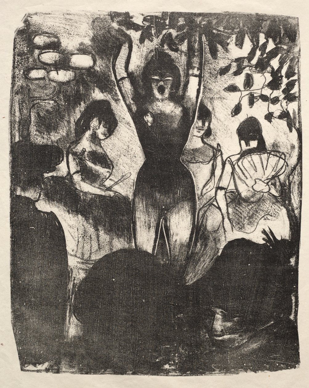 Kafe-Konser'de şarkıcı by Emile Bernard