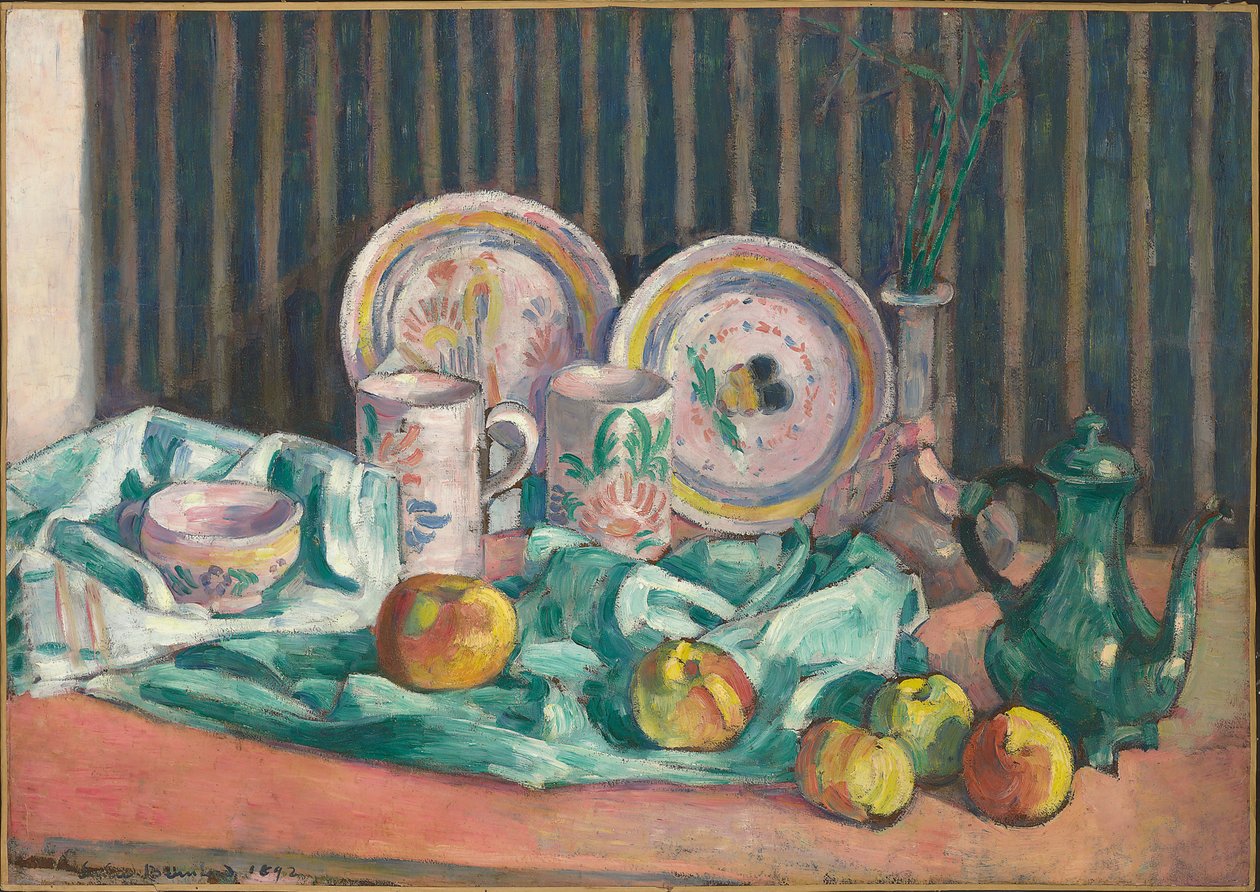 Elma ve meyve yemekleriyle natürmort, 1906 dolayları by Emile Bernard