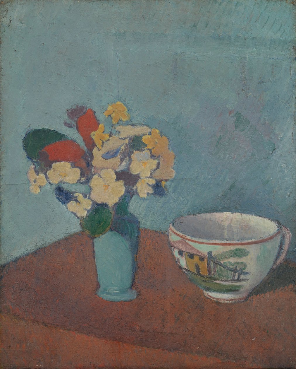 Çiçekler ve kupa ile vazo, 1887 by Emile Bernard