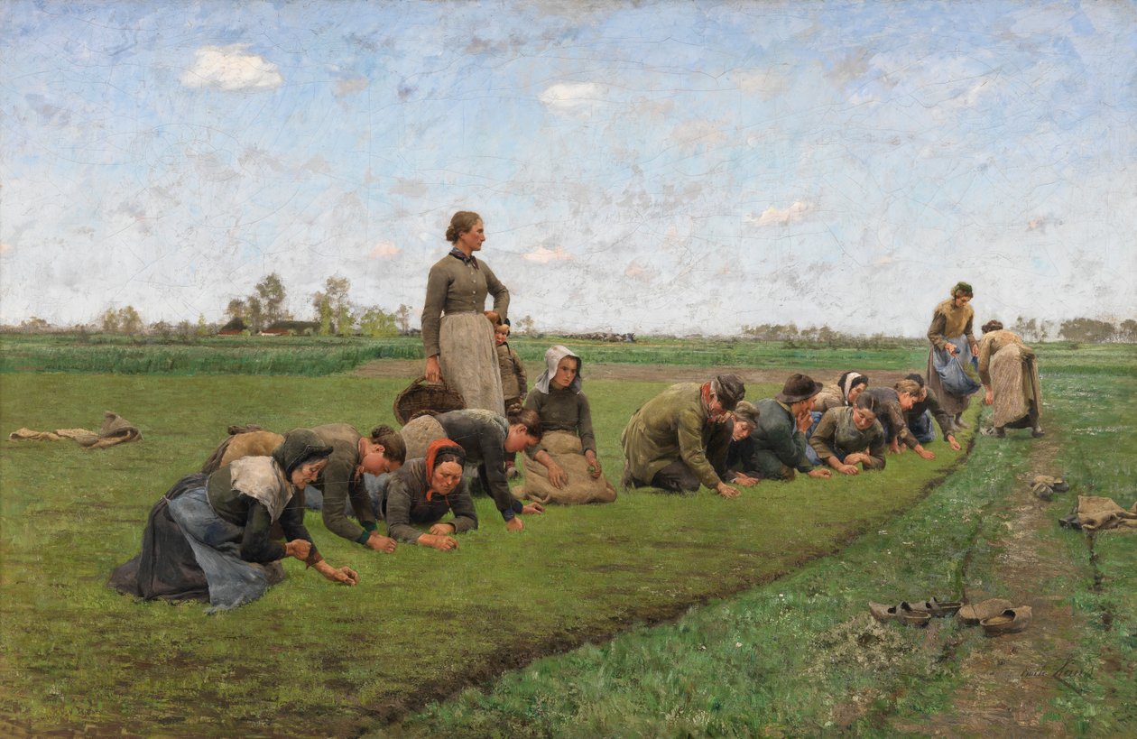 Flandre'de keten ayıklaması by Emile Claus