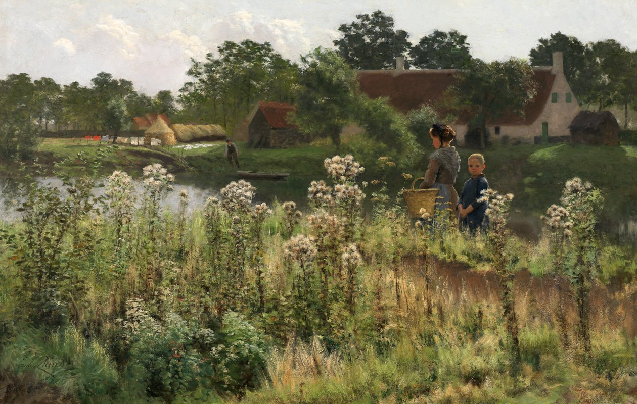 Astene'deki Lys Nehri, 1885 dolayları (tuval üzerine yağlıboya) by Emile Claus