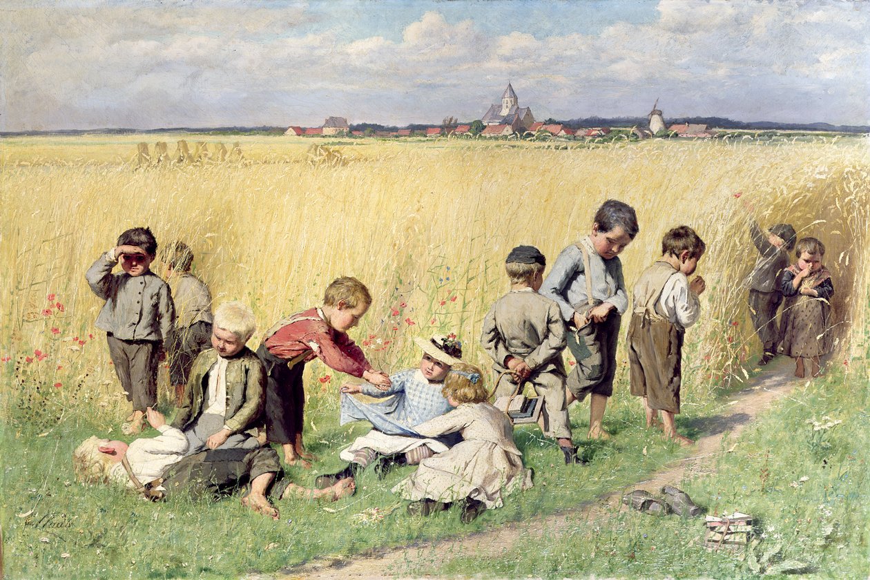 Okula Giden Yol by Emile Claus