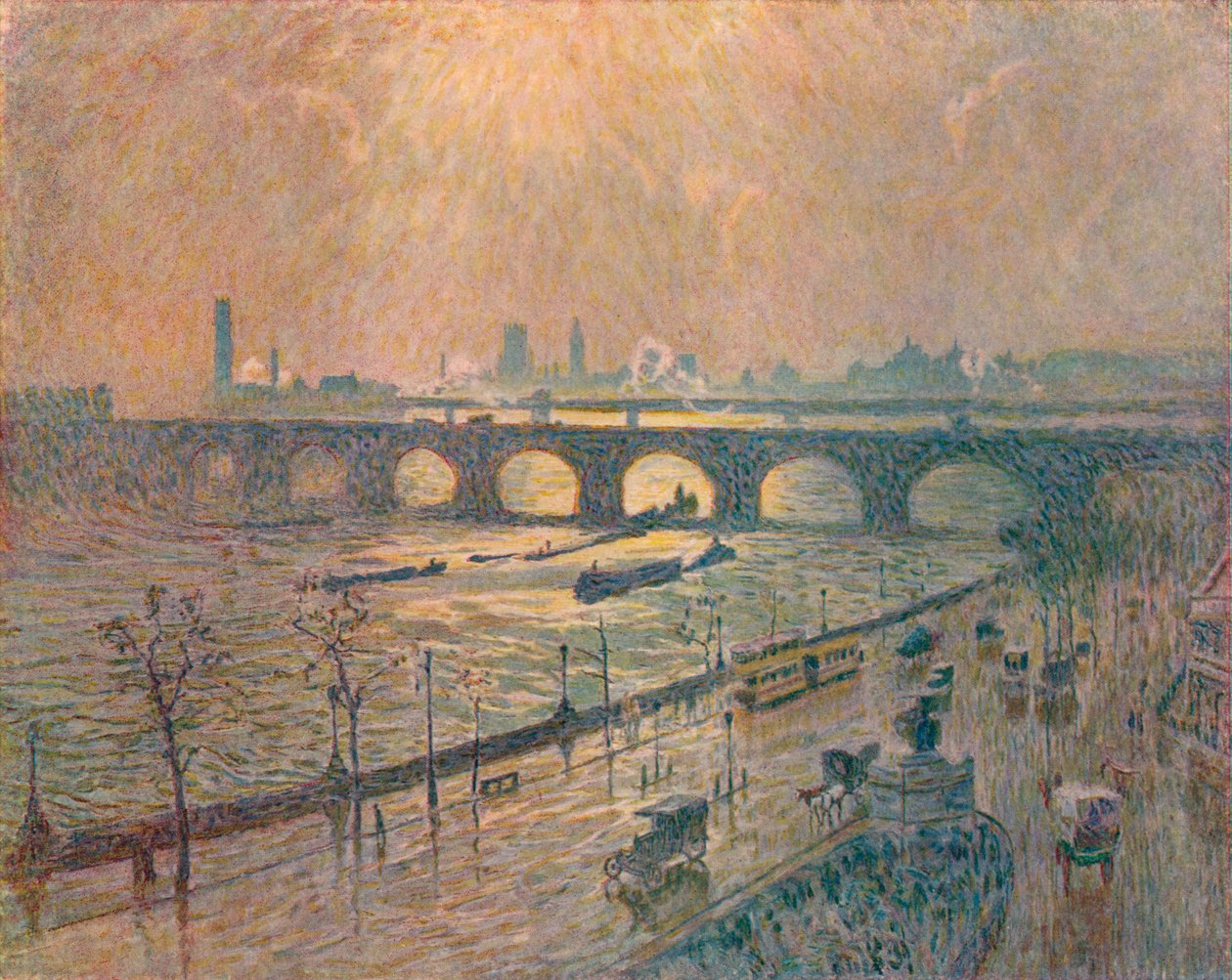 Waterloo Köprüsü - Yağmurlu Bir Gün, c1917 by Emile Claus