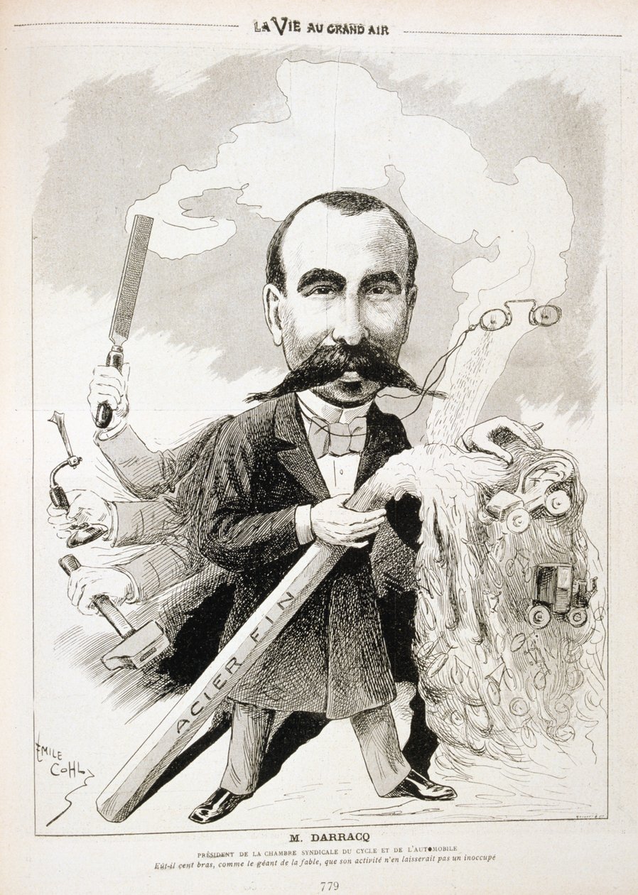 Pierre-Alexander Darracq, Fransız otomobil üreticisi, 1901 by Emile Cohl