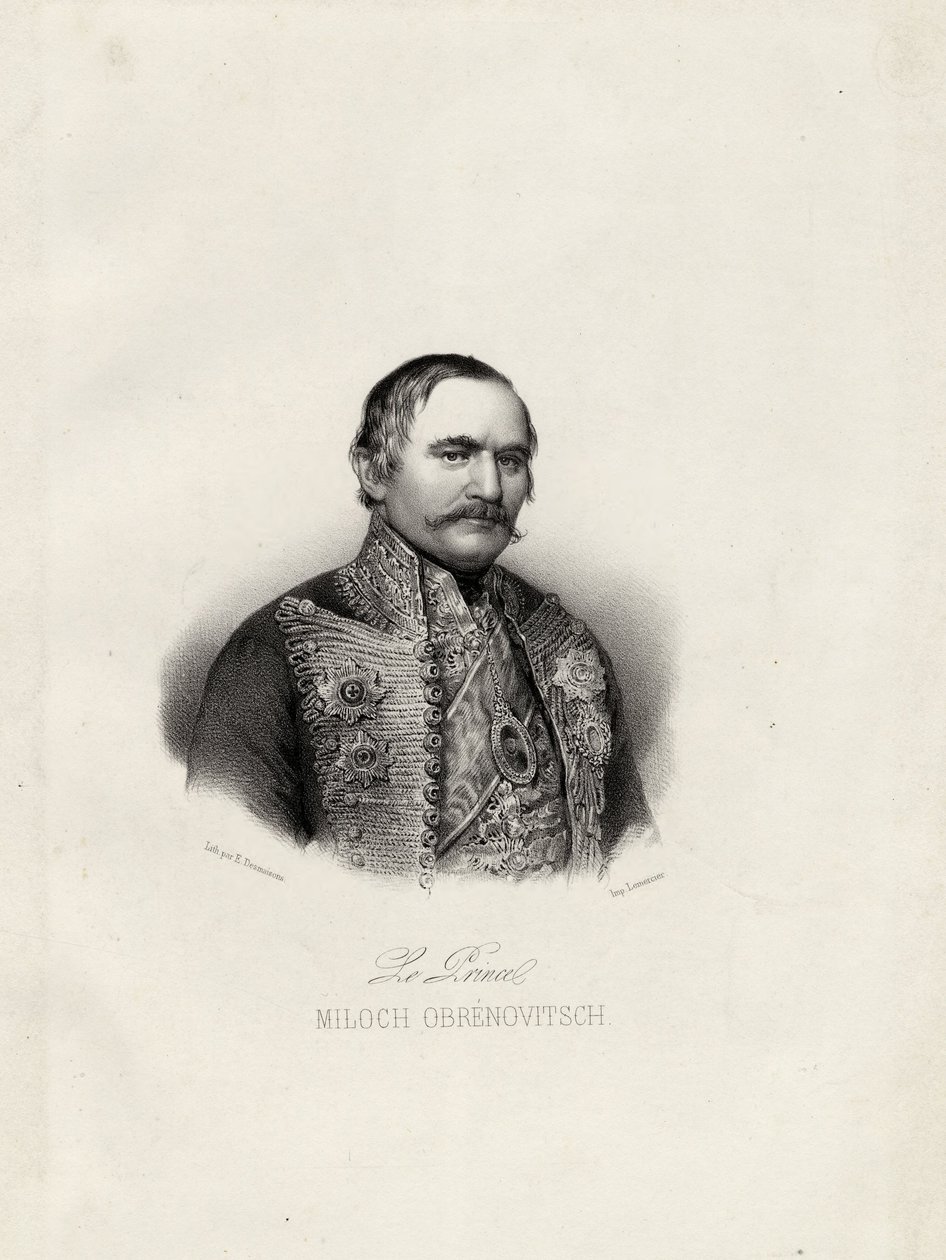 Milo Obrenovic I 1780-1860, Sırbistan Prensi, 1838 dolayları by Emile Desmaisons