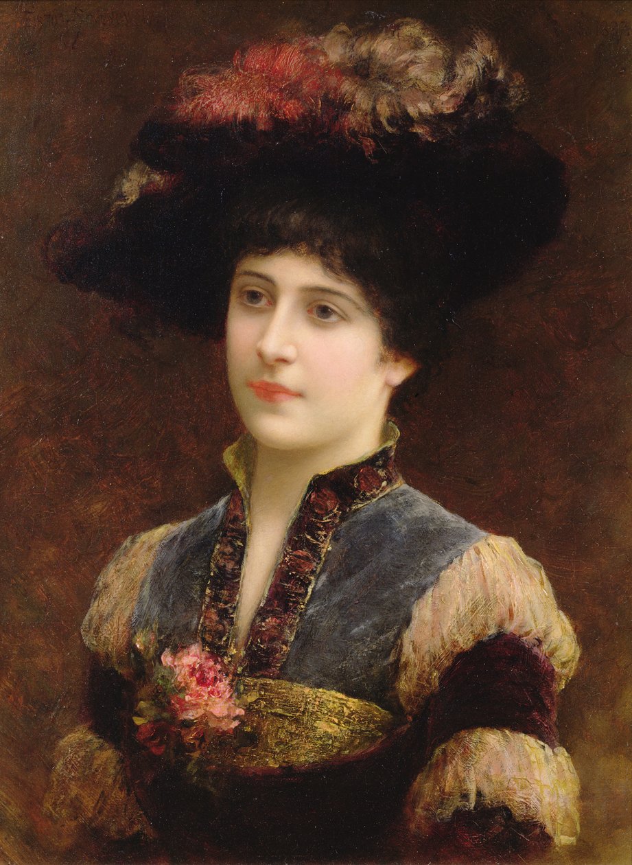 Şapkalı Kadın, 1887 by Emile Eismann Semenowski