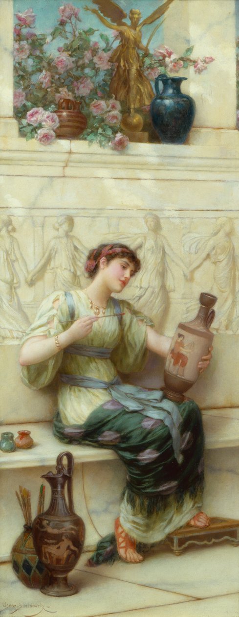 Son Dokunuş (panelde yağ) by Emile Eismann Semenowski
