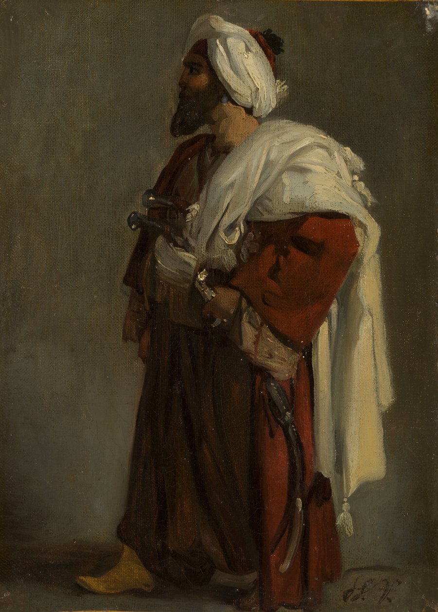 Arap Savaşçısı, ca. 1817-22. by Emile Jean Horace Vernet