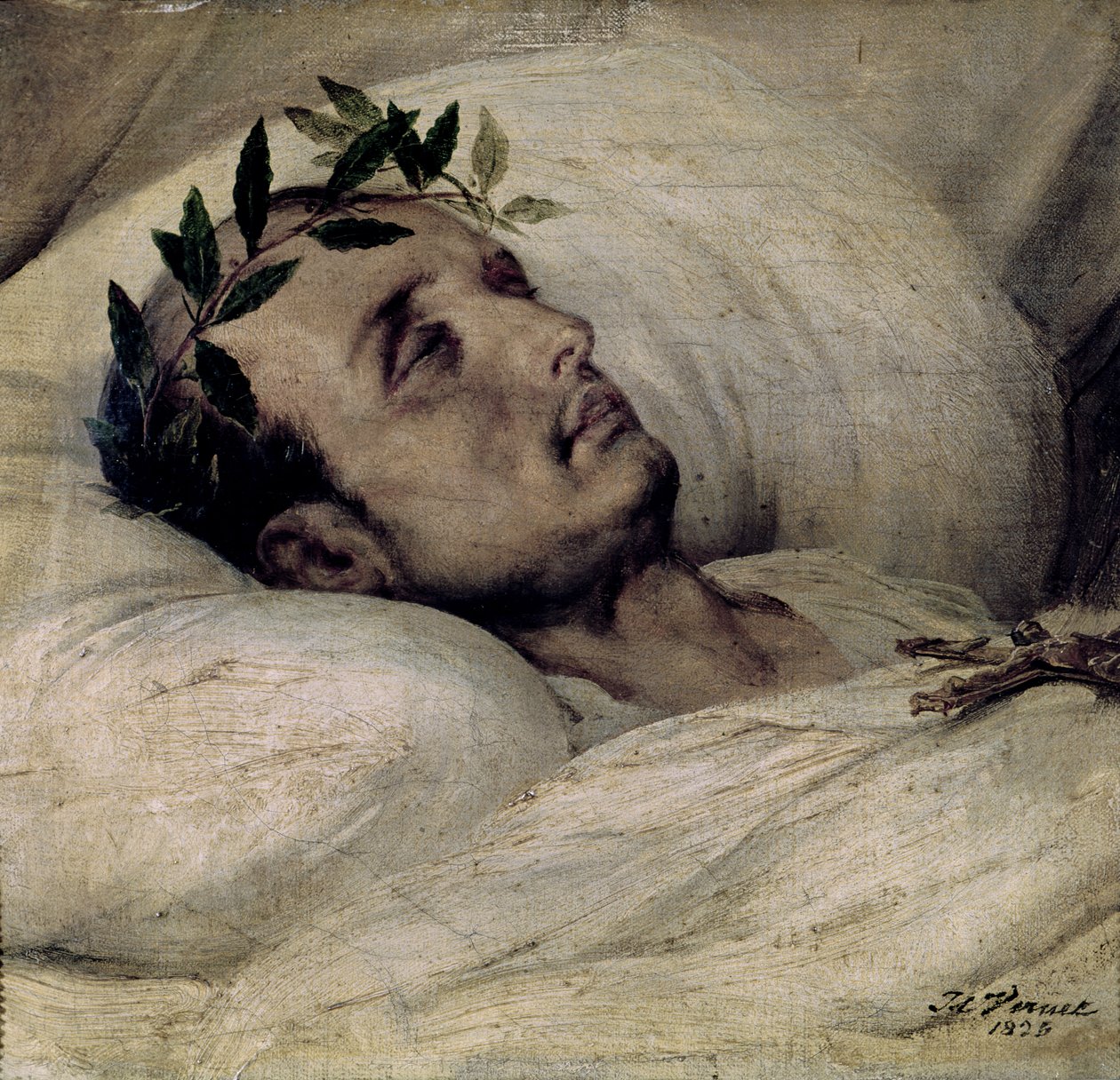 Napolyon I (1769-1821) Ölüm Yatağında by Emile Jean Horace Vernet