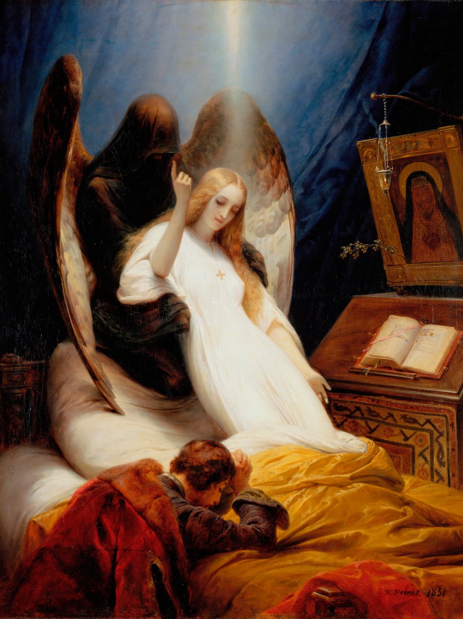 Ölüm Meleği, 1851. by Emile Jean Horace Vernet