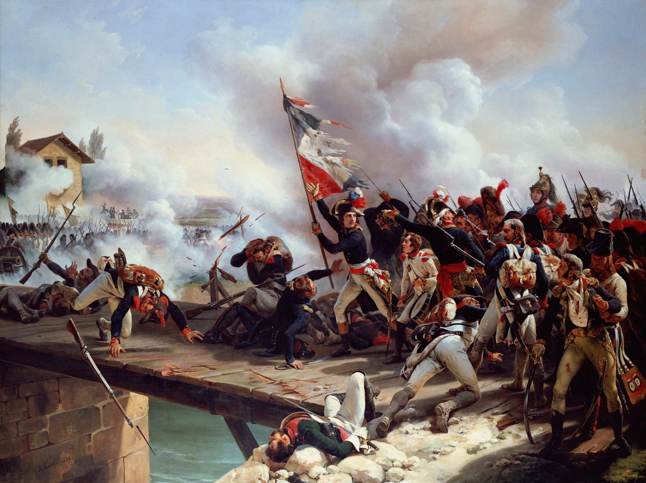 Pont d"Arcole Savaşı, 1826 by Emile Jean Horace Vernet