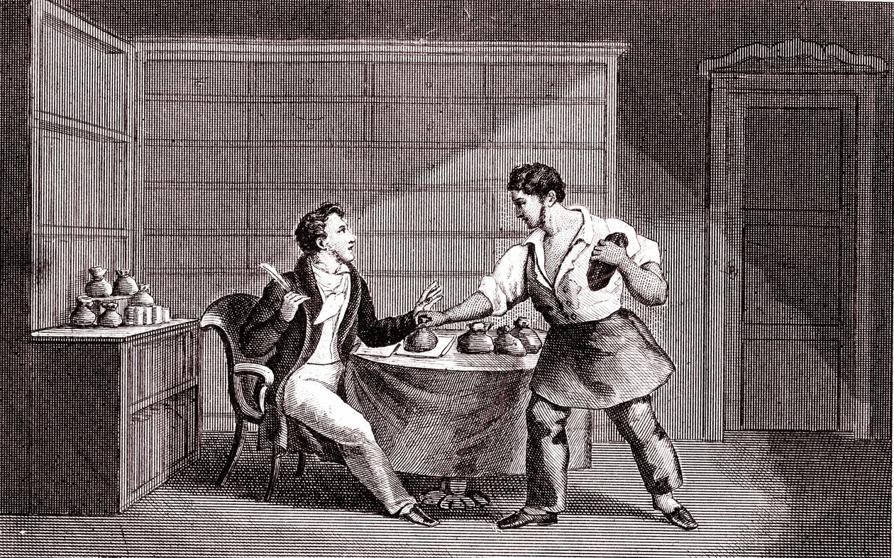 Ayakkabı tamircisi ve finansçı Fable de La Fontaine by Emile Joseph Alexandre Gouget