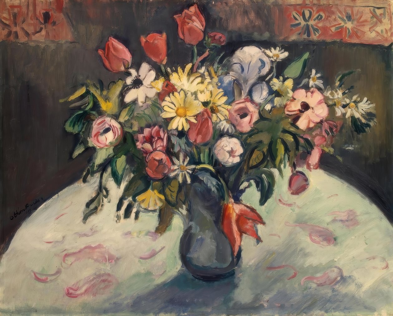 Çiçekler (laleler ve papatyalar) by Emile Othon Friesz