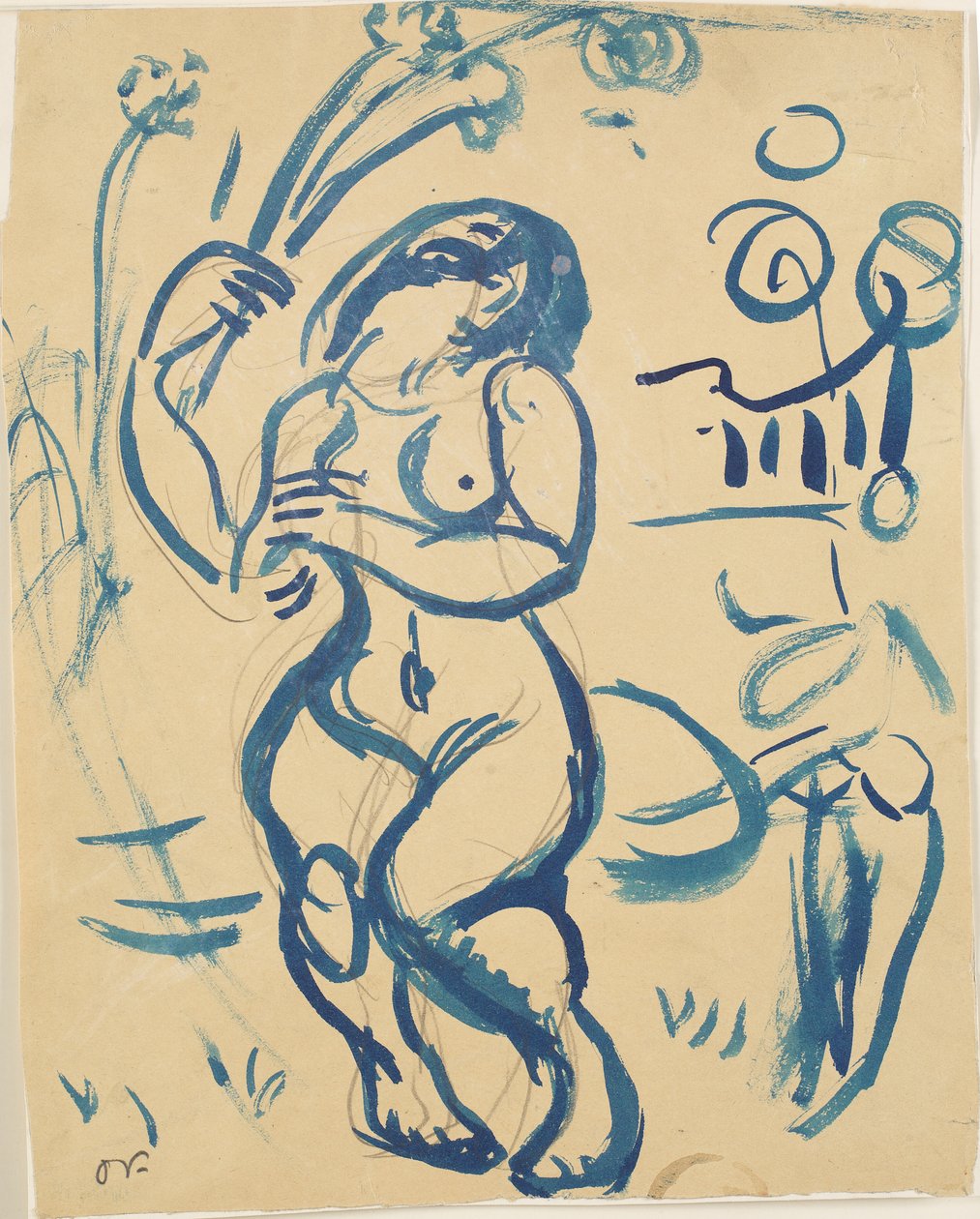 Çıplak kadın ayakta. by Emile Othon Friesz