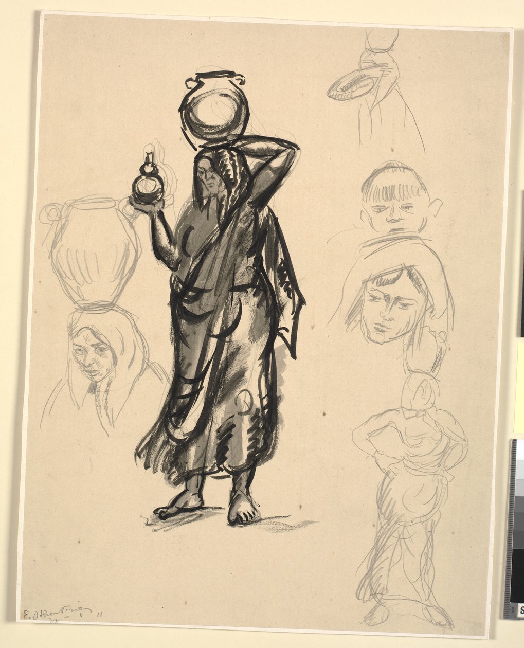 Su taşıyan kadın çalışmaları. Portekiz by Emile Othon Friesz