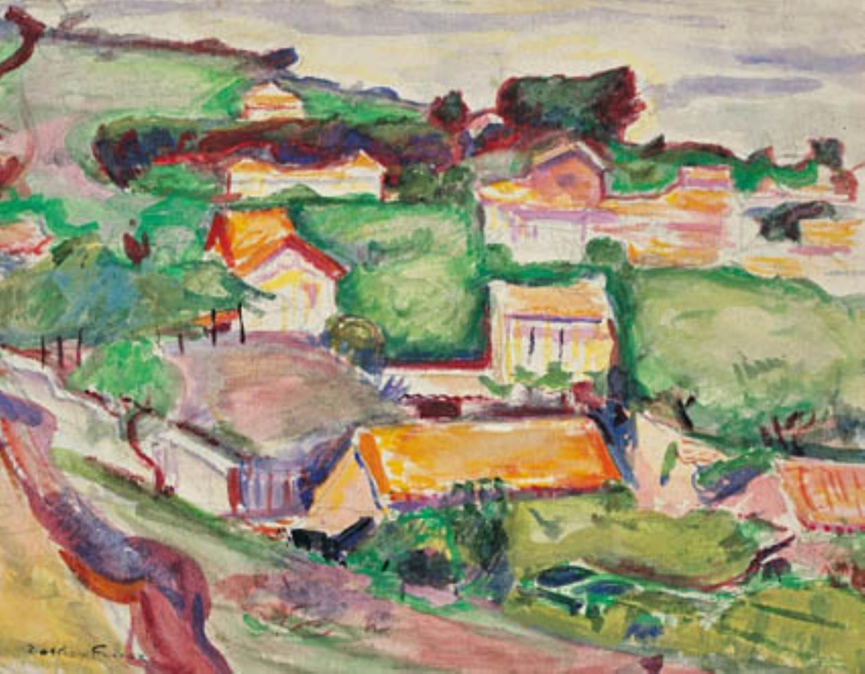 Bir köy manzarası by Emile Othon Friesz
