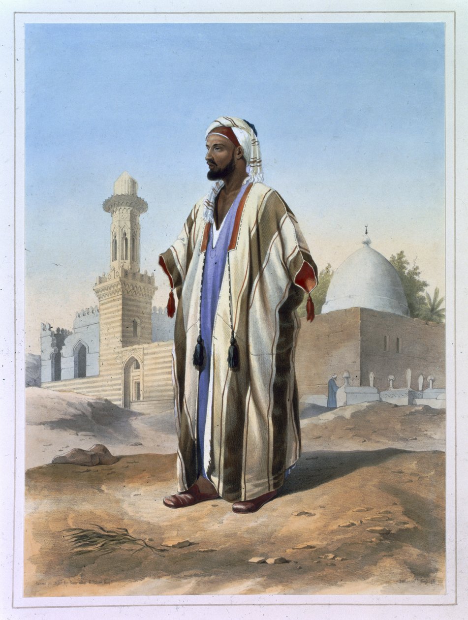 Haba Giyinmiş Fellah, Charles Bour (1814-81) pub tarafından oyulmuş 