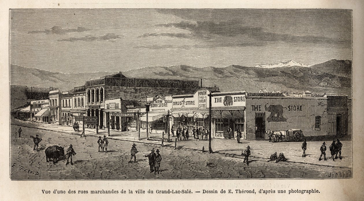Salt Lake City şehrinin (Utah, ABD) alışveriş caddelerinden birinin görünümü, E.Therond