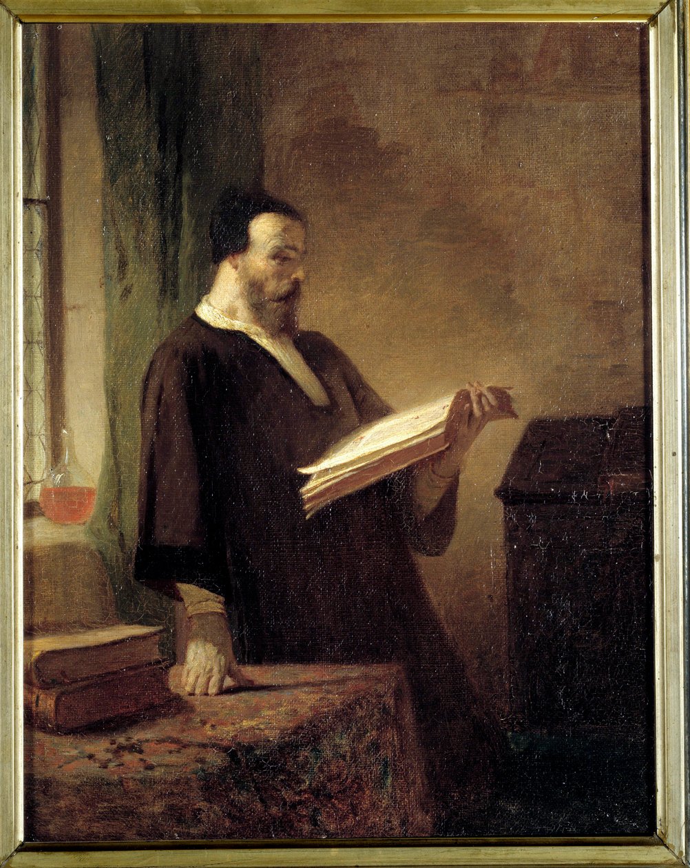Kitap okuyan bir adam bir bibliofil. Emile Vaude (1819-1884) tablosu 19. yüzyıl Troyes Güzel Sanatlar Müzesi by Emile Vaude