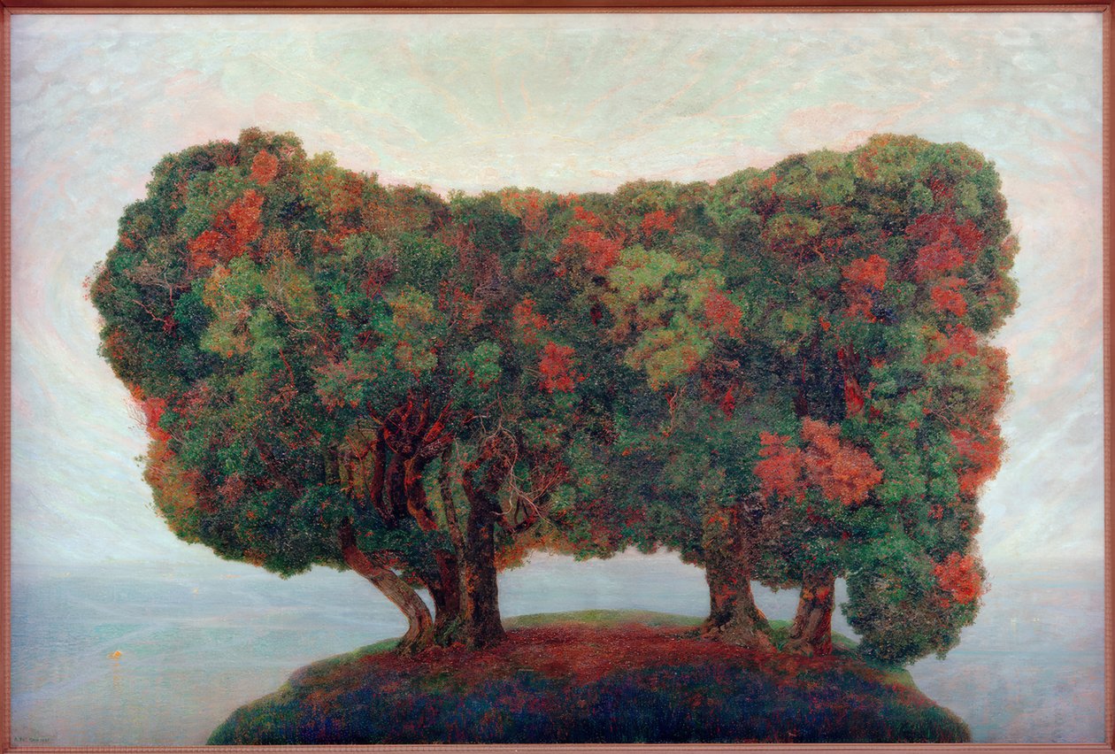 Deniz kenarındaki ağaçların korusu by Emilie Mediz Pelikan
