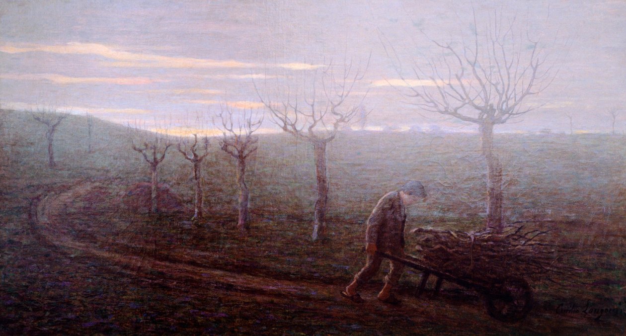 Ormandan dönüş, Emilio Longoni (1859-1932), tuval üzerine yağlıboya, 67x120 cm by Emilio Longoni