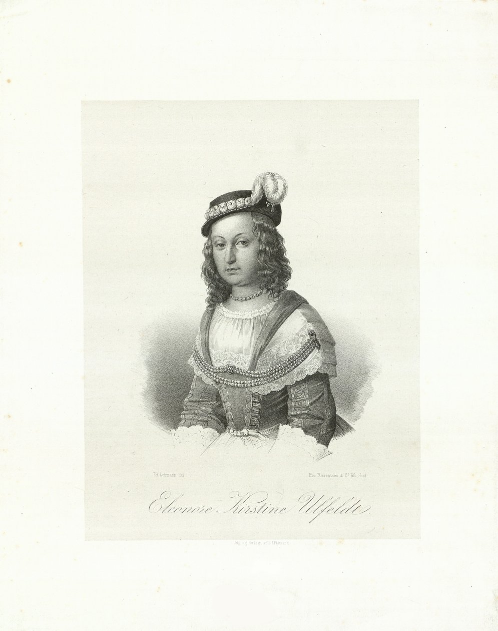 Leonora Christina, Kontes Ulfeldt 1621-1698, 1847. by Emilius Ditlev Baerentzen