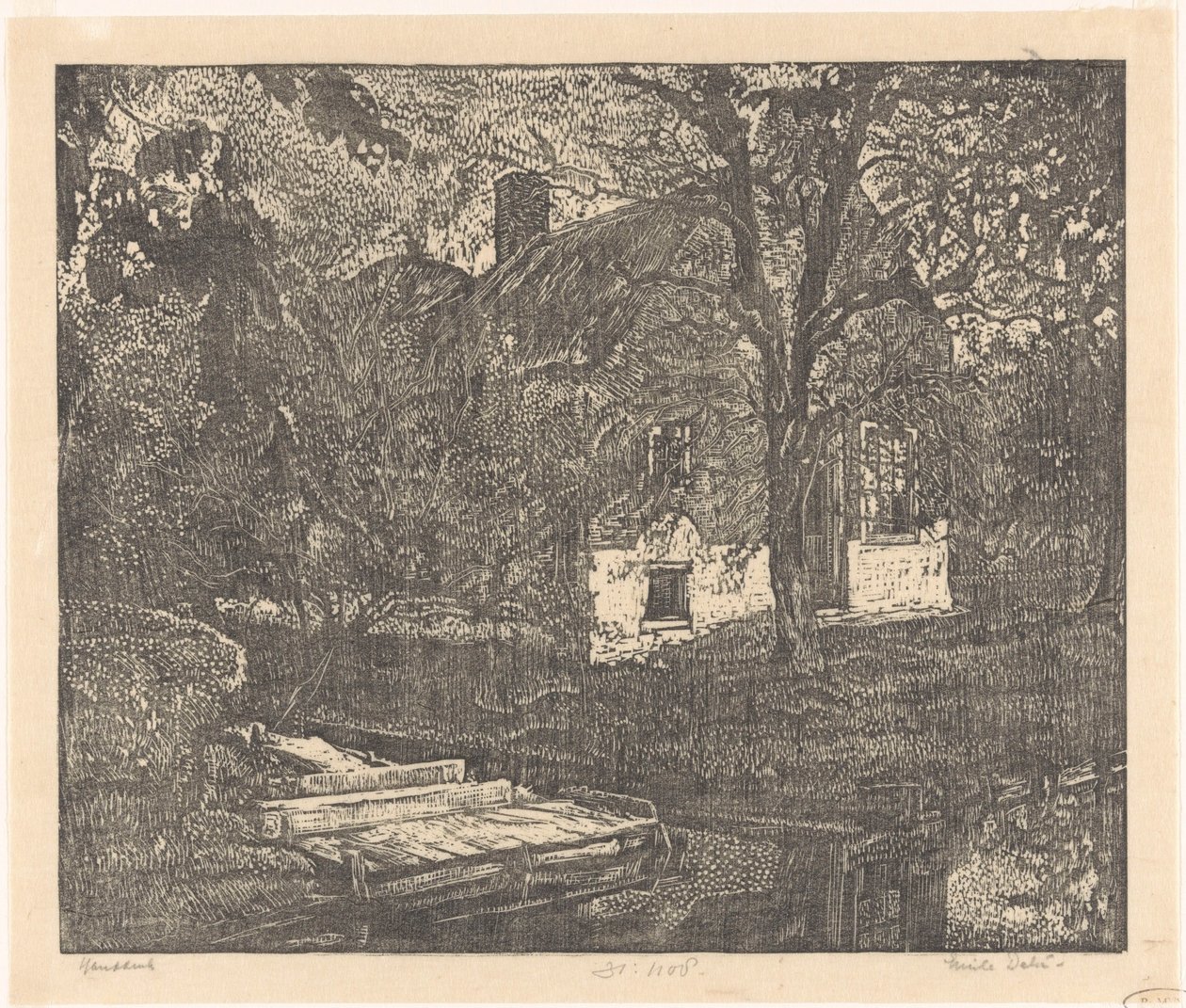 su üzerinde çiftlik by Emilius Wilhelmus Dehé (signed by artist)