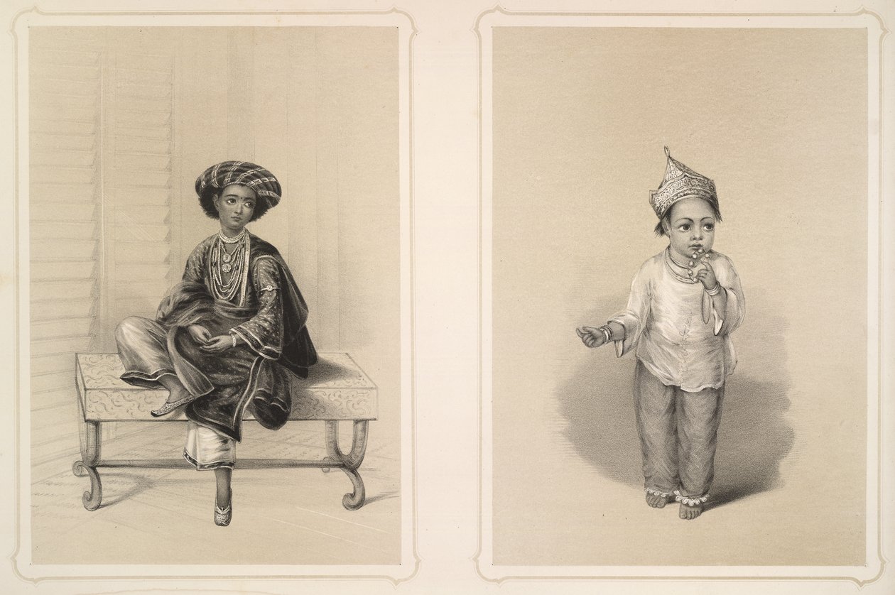 Hindu Koleji öğrencisi, Kalküta#39;da Rütbeli genç bir yerli. Küçük bir Müslüman kız by Emily Eden