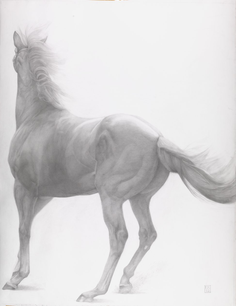 Kicking Off, Seri 2, 2012 (kağıt üzerinde grafit) by Emma Kennaway
