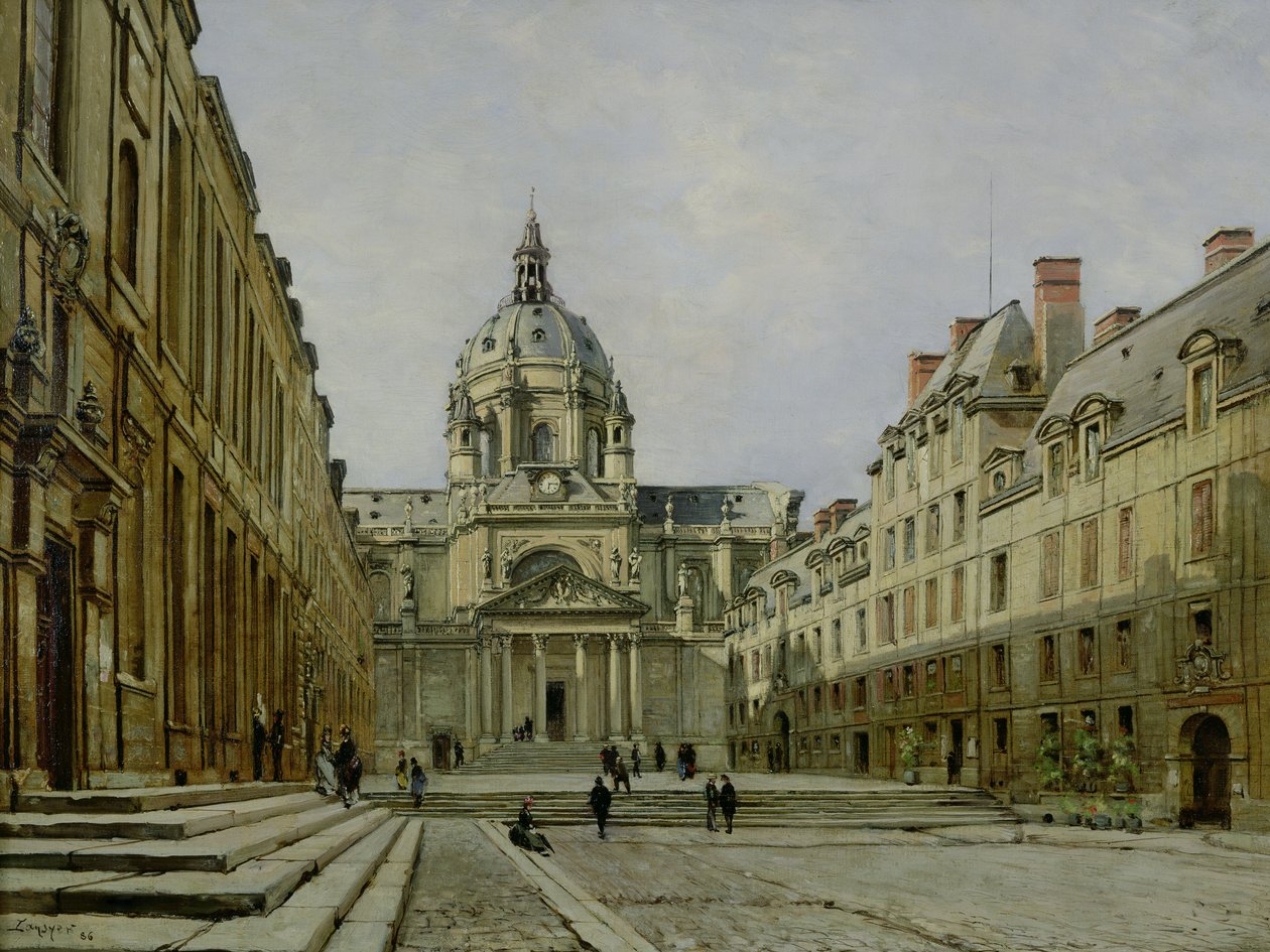 Eski Sorbonne Avlusu, 1886 by Emmanuel Lansyer