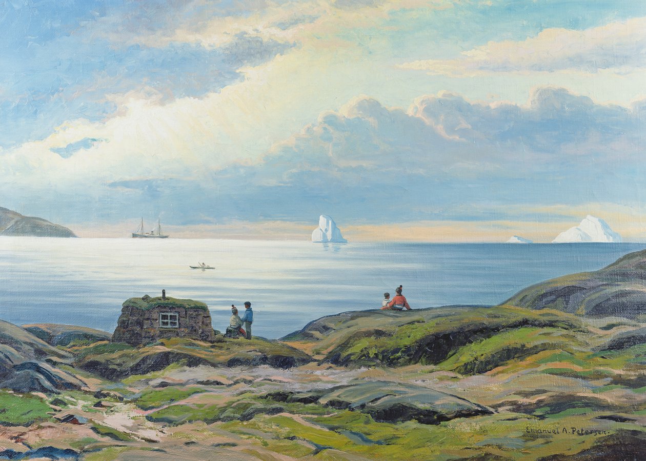 Bir Kıyı Görünümü, Grönland by Emmanuel A. Petersen