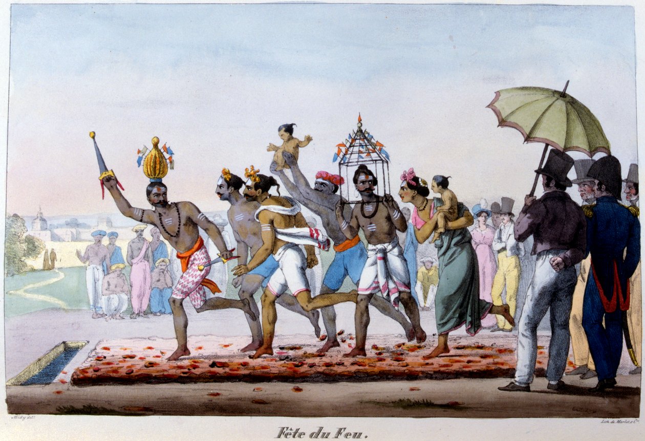 Ateş Festivali, Hindistan, 19. yüzyılın ortaları by Emmanuel Adolphe Midy
