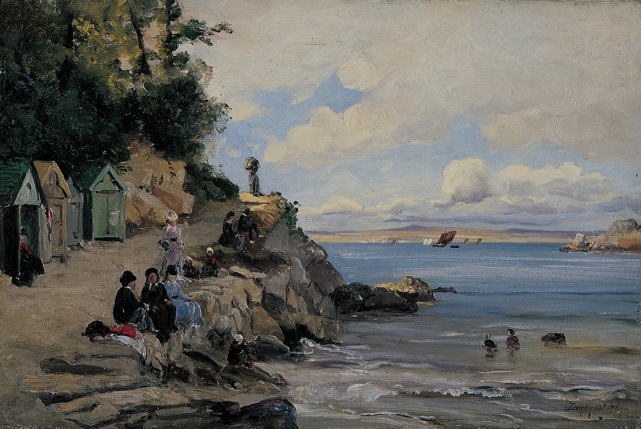 Bayanlar hamamı, Douarnenez, Ağustos 1876 (tuval üzerine yağlıboya) by Emmanuel Lansyer