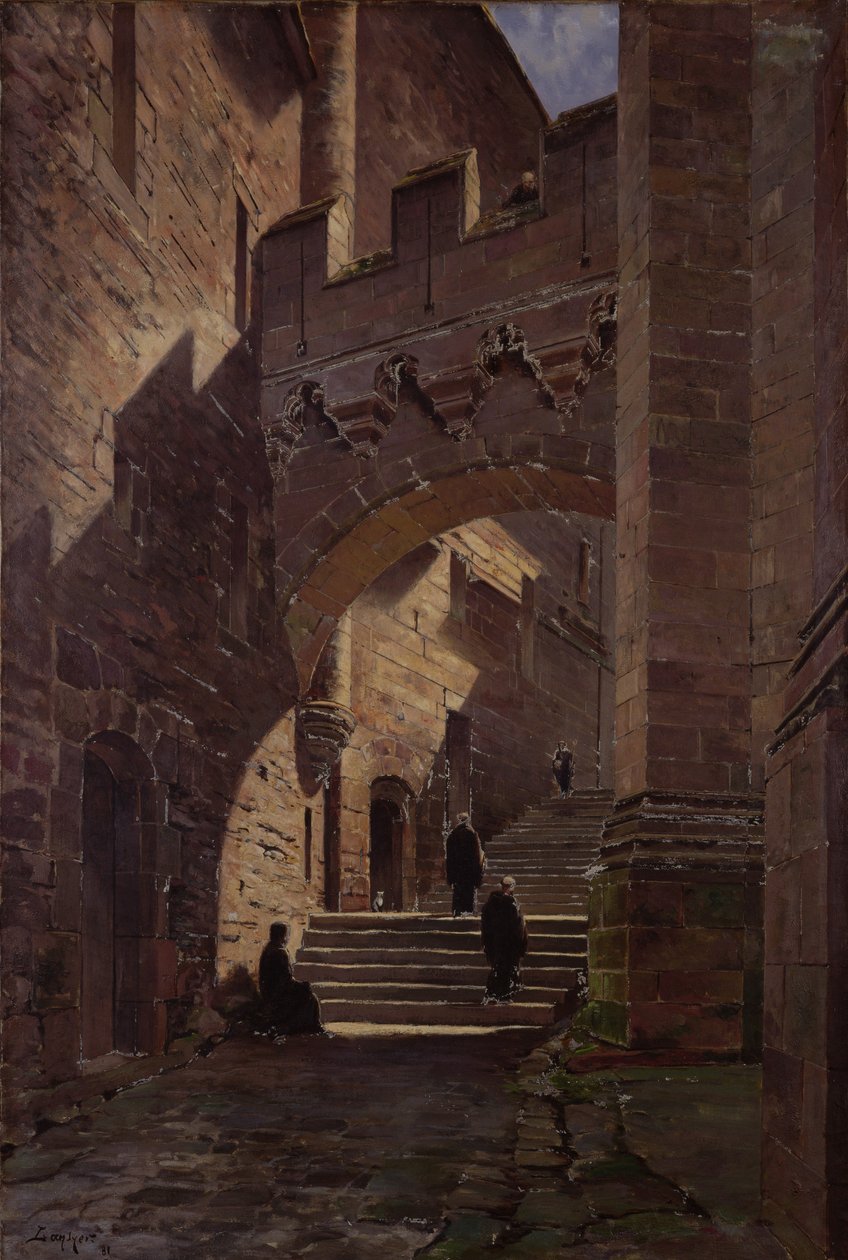Mont Saint-Michel, Manastırdaki müstahkem kapı, 1881 by Emmanuel Lansyer