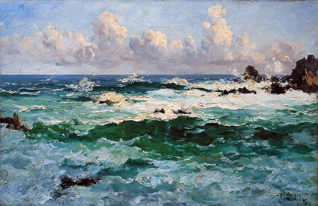 Ouessant, semafor ve trompet arasında yükselen deniz by Emmanuel Lansyer