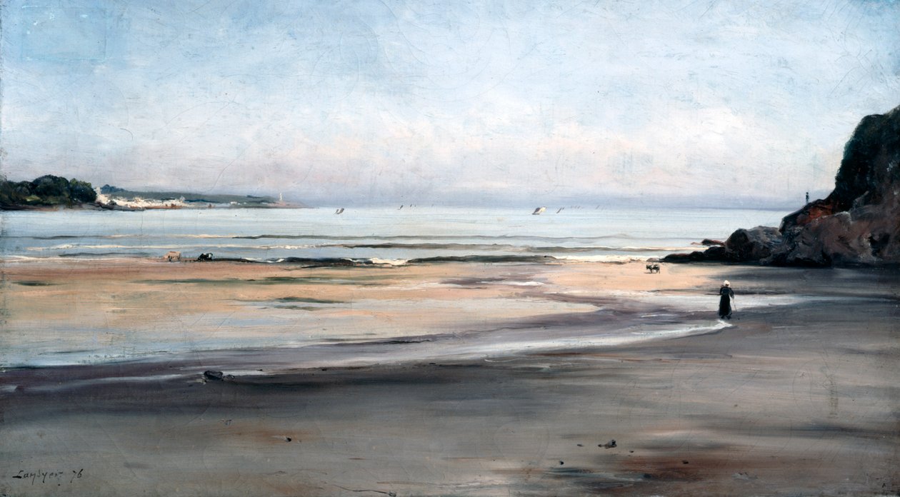 1876 Cumartesi Sabahı Yükselen Gelgit. by Emmanuel Lansyer