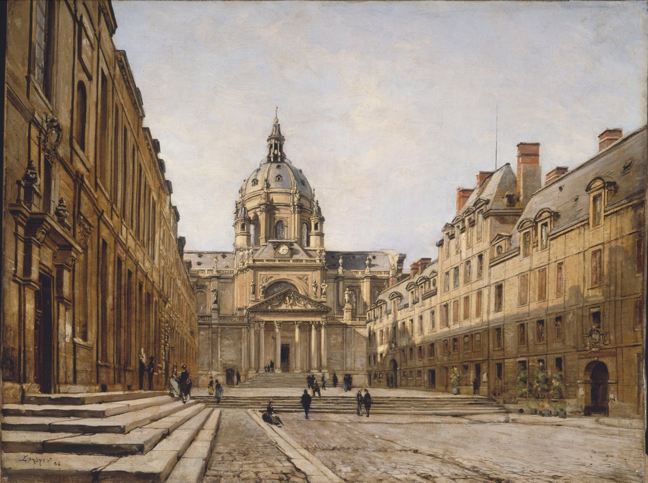 Eski Sorbonne Avlusu, 1886. by Emmanuel Lansyer