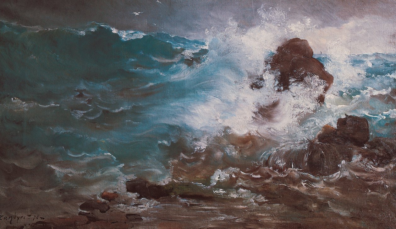 The Wave, Ploumanac'h, Haziran 1873 (tuval üzerine yağlıboya) by Emmanuel Lansyer