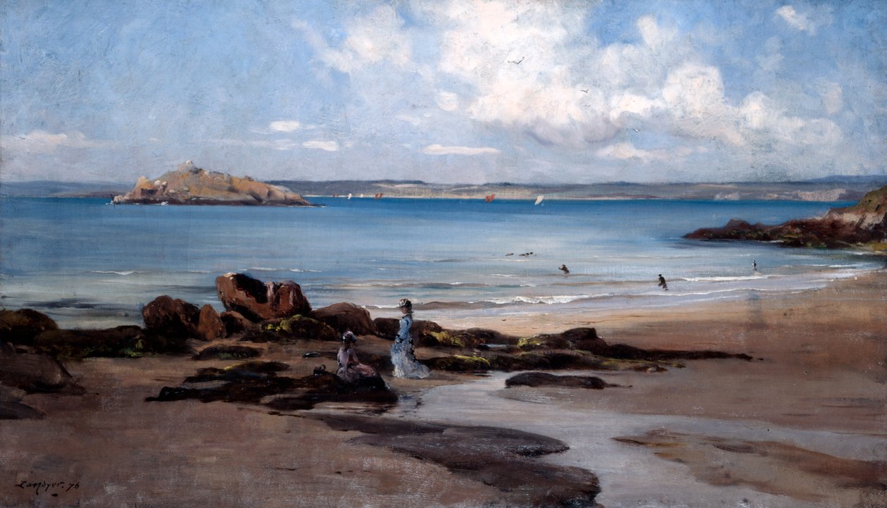 Kadının Yüzme Sahili, 1876. by Emmanuel Lansyer