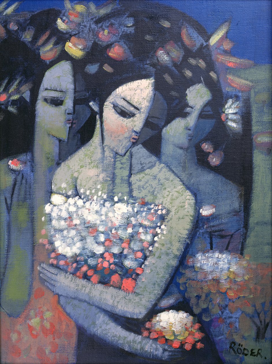 Çiçek Buketi (tuval üzerine yağlı boya) by Endre Roder