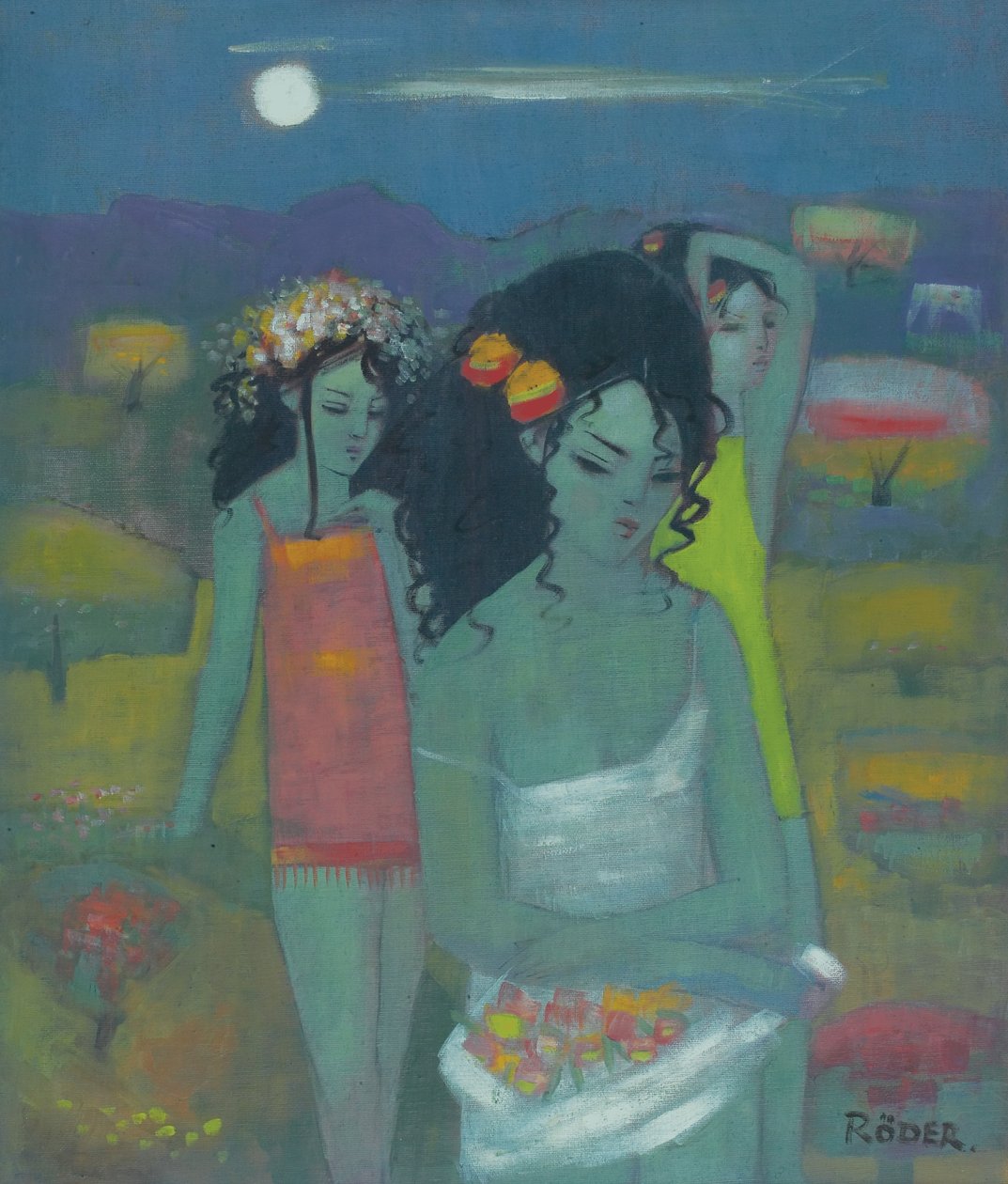 Meyve Toplama (gemide yağ) by Endre Roder