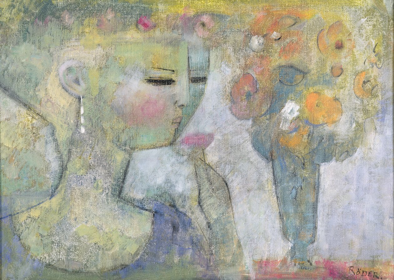 Cam Vazo (tuval üzerine yağlı boya) by Endre Roder