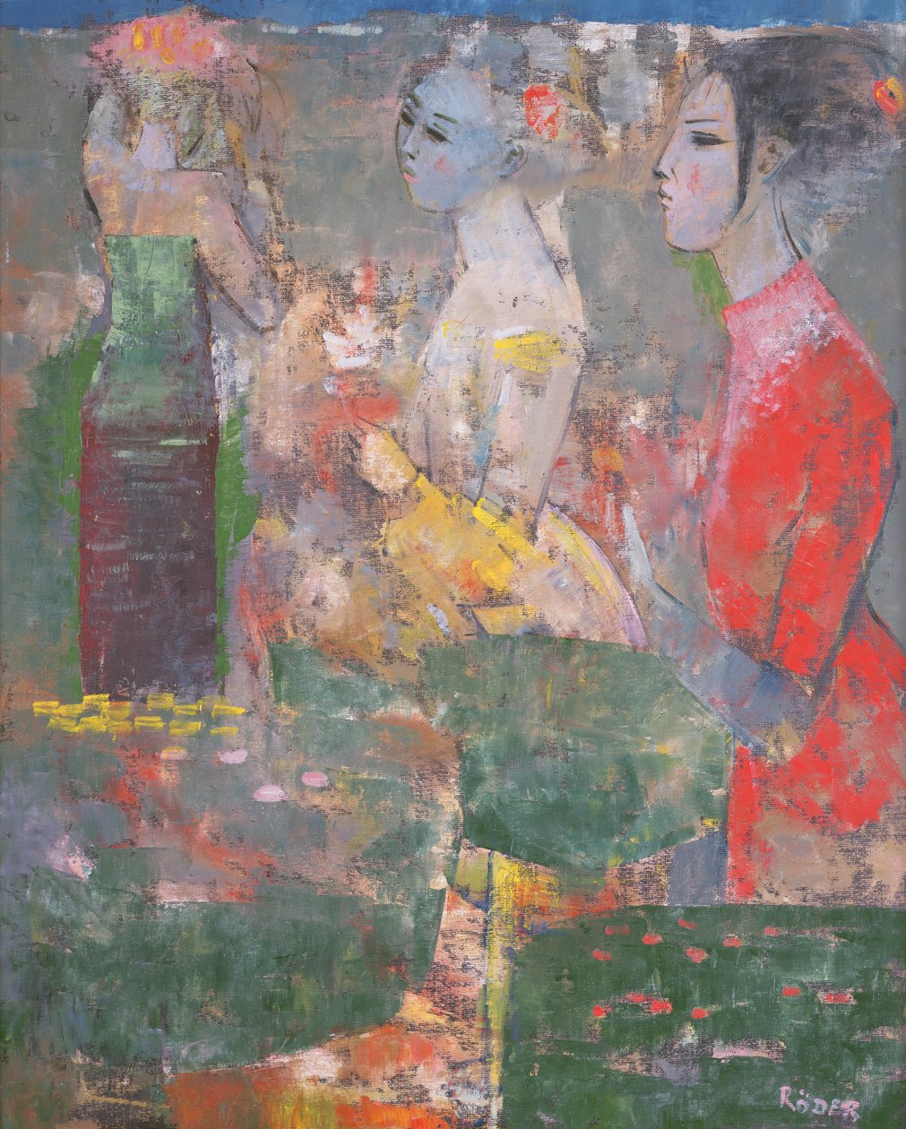 Bahçede (tuval üzerine yağlı boya) by Endre Roder