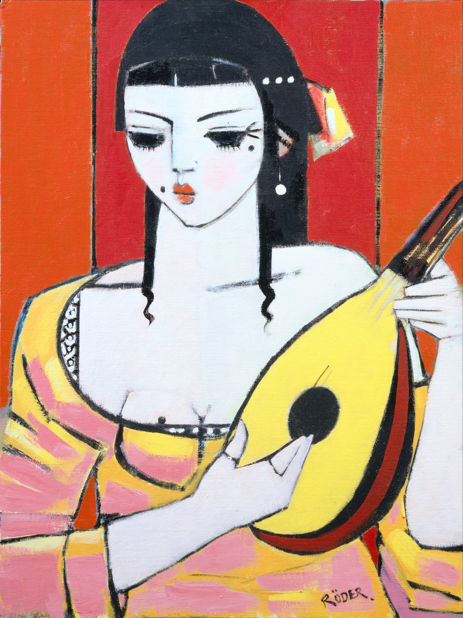 Mandolin, 2008 (tuval üzerine yağlı boya) by Endre Roder