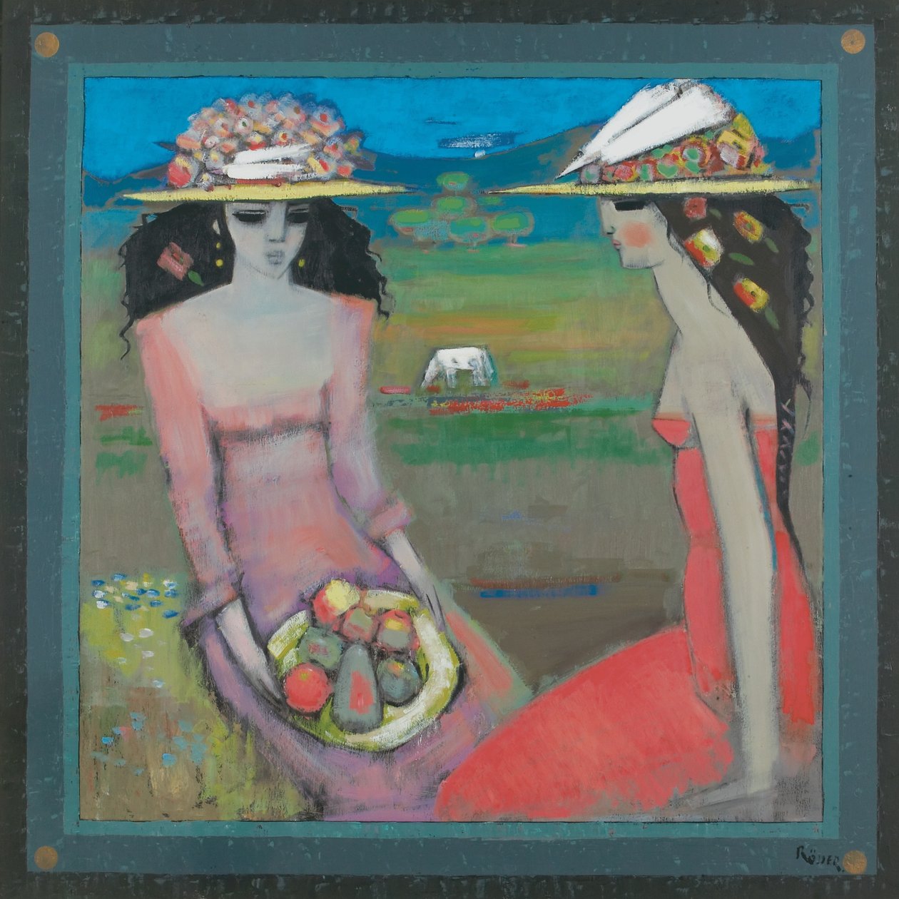 Küçük Kase Meyve (gemide yağ) by Endre Roder