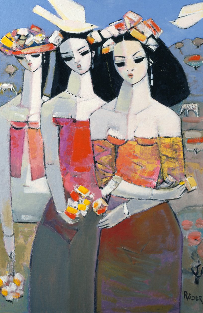 İki Beyaz Kuş, 2007 (tuval üzerine yağlı boya) by Endre Roder