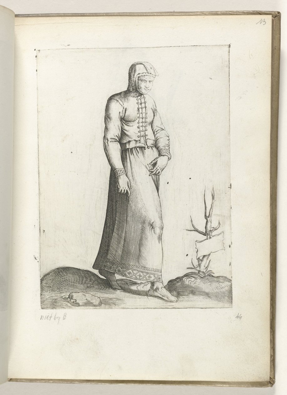 Een vrouw uit Spanje, gekleed volgens de mode van ca. 1550 Çağdaş tüccarların tutumu (dizi başlığı) by Enea Vico