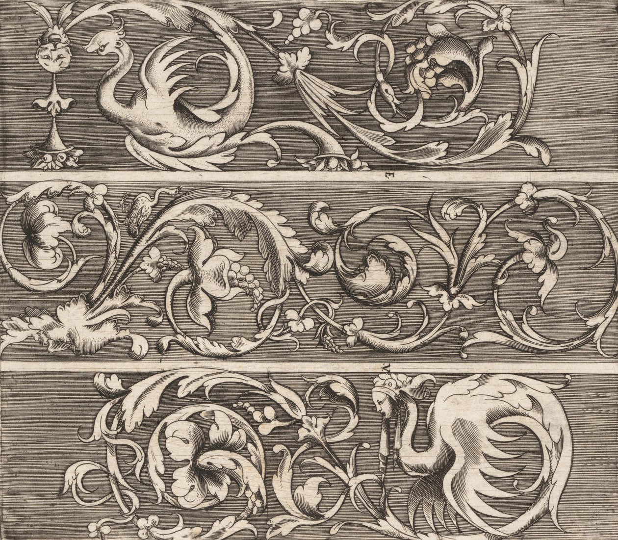 Süs Yapraklı Üç Friz, yakl. 1541-43. by Enea Vico